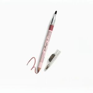 Pinklipps Cosmetics Everlasting Lip Liner Rose Brown w/Sharpener & Lip Brush NEW